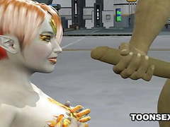 Find-Best-Mature.com presents: 3d cartoon alien vixen getting a double teaming