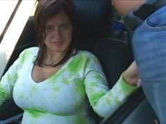 Find-Best-Mature.com presents: Busty boobiekat car blowjob through window
