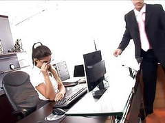Find-Best-Mature.com presents: Horny secretary fucked on her desk in lingerie