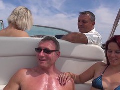 Find-Best-Mature.com presents: Hot ass blondie britney drops her clothes for sex on the boat, Group Sex, Hardcore, Outdoor, Reality, Yacht, Foursome, Bikini