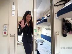 Find-Best-Mature.com presents: Seduced the conductor on the train and fucked while she had a break