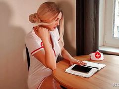 Find-Best-Mature.com presents: German nurse lauren help guy with sex to get a sperm sample
