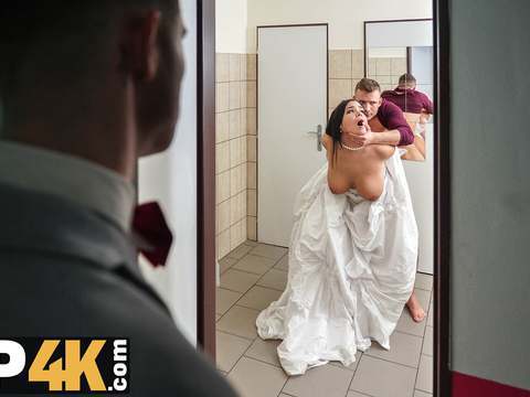 Find-Best-Mature.com presents: Vip4k. being locked in the bathroom, sexy bride doesnt lose time and seduces random guy