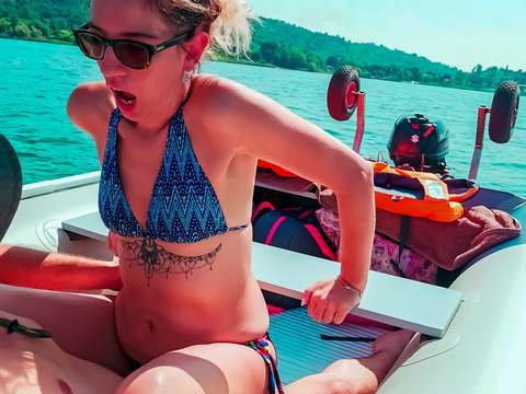 Find-Best-Mature.com presents: Wife gets fucked on a boat and gets a creampie from her husband's best friend