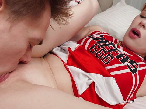 Find-Best-Mature.com presents: Redhead cheerleader bringing steamy fantasies to life together with her bf