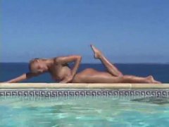 Find-Best-Mature.com presents: Blonde strips from bikini and takes a dip