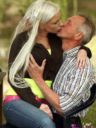 Find-Best-Mature.com presents: Horny blonde teenage beauty riding an old stiff schlong