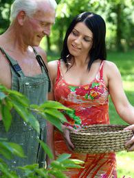 Find-Best-Mature.com presents: Beautiful brunette babe enjoys a senior his stiffy cock