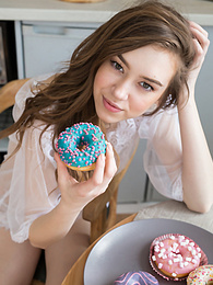 Find-Best-Mature.com presents: If you are a fan of skinny girls, check out how this cute little doll poses and teases totally naked in the kitchen.