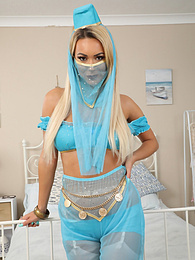 Find-Best-Mature.com presents: Lauren Louise from Layered-Nylons as a sexy genie wearing sheer pantyhose over white stockings